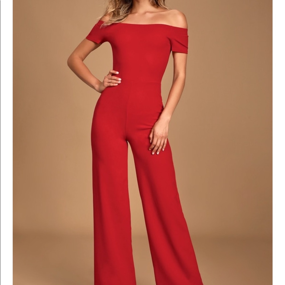 Lulus Alleyoop Red jumpsuit